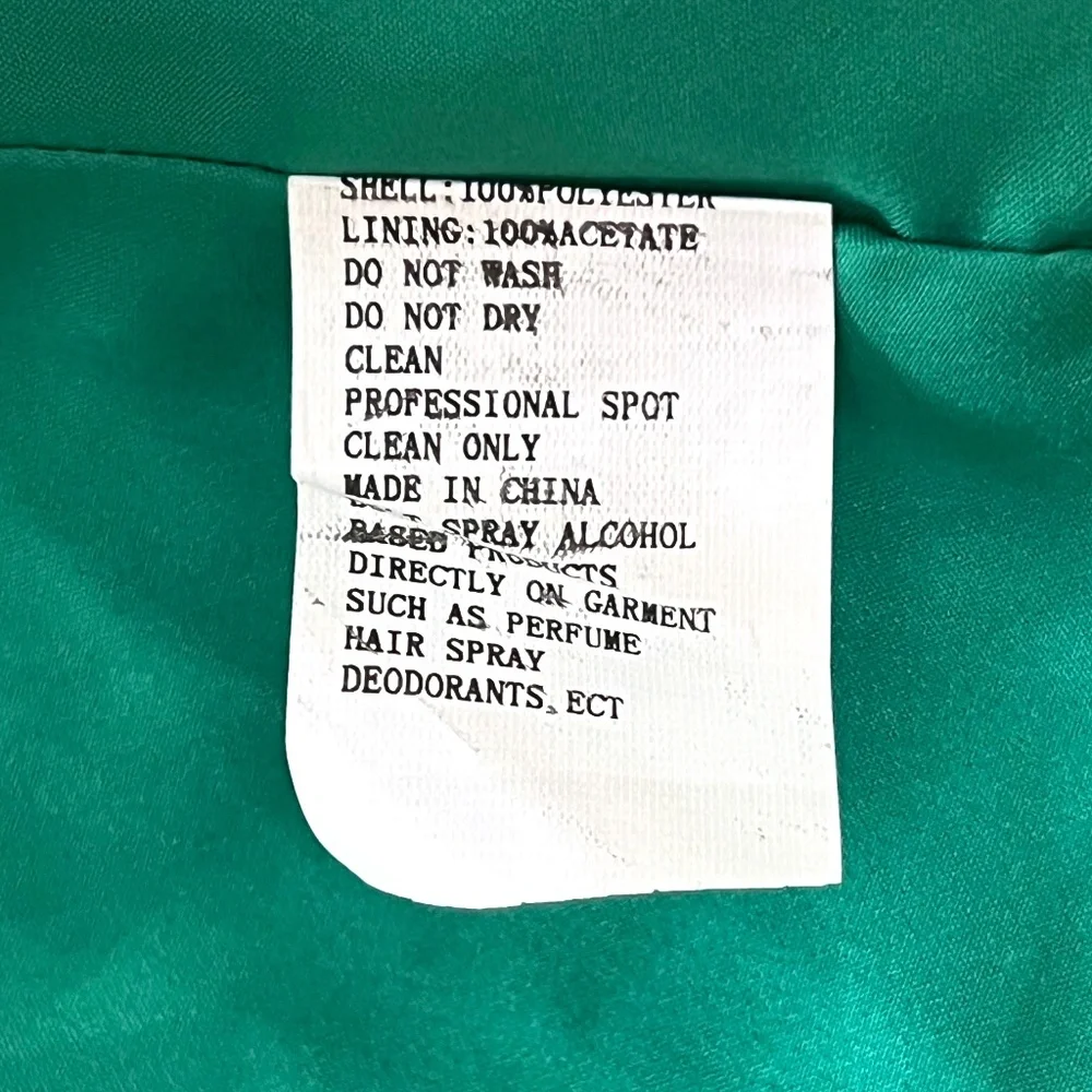 NWT Mac Duggal Crepe Collar Short Sleeve Green Midi Dress - NO BELT - Picture 10 of 11